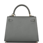 Top angle of Kelly 25 showing rolled handle and flap closure