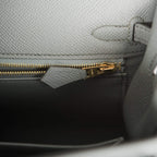 Kelly 25 with box, clochette, keys, strap, and accessories