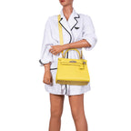 Hermes Kelly 28 Retourne Lime Evercolor leather Palladium Hardware - product image 2