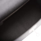 inside view of Hermès Kelly 28 Sellier in black Epsom leather