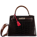 The interior of the bag, showing the Miel leather lining