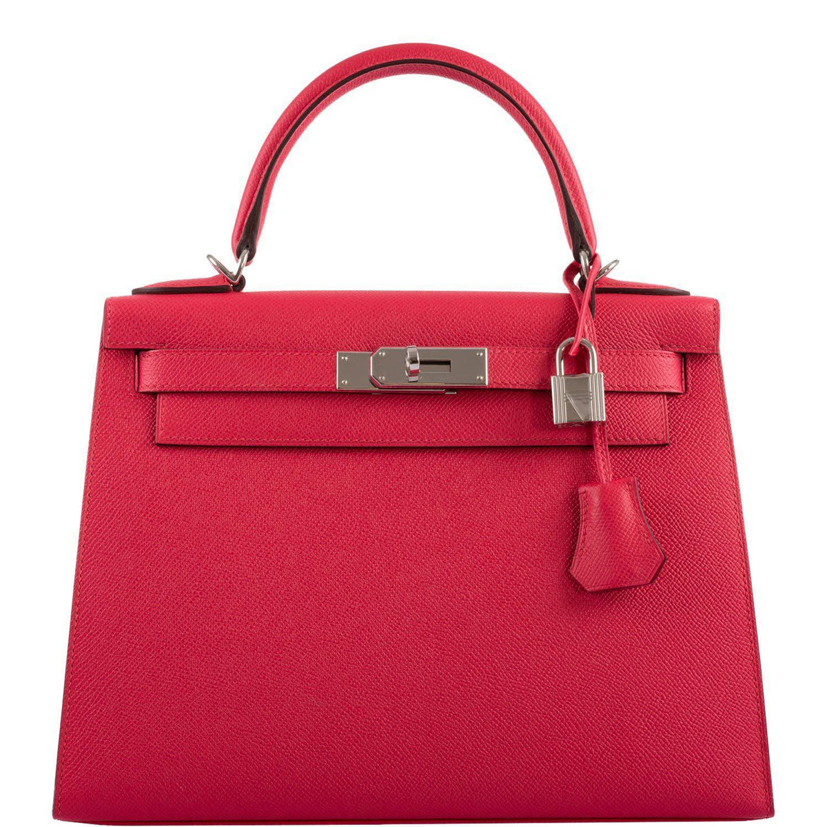 Hermes Kelly 28 Sellier Rose Extreme Epsom, front view