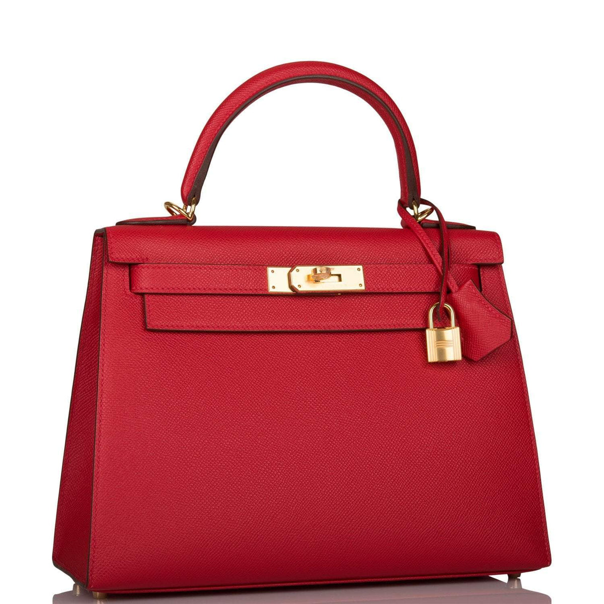 Hermes Rouge Casaque Epsom Sellier Kelly 28cm Gold Hardware, Kelly 28 Sellier in Rouge Casaque Epsom leather