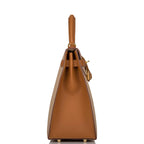 Hermes Kelly 32 Sellier two-tone Trench and Gold Epsom leather bag with gold-tone hardware, product photo 3