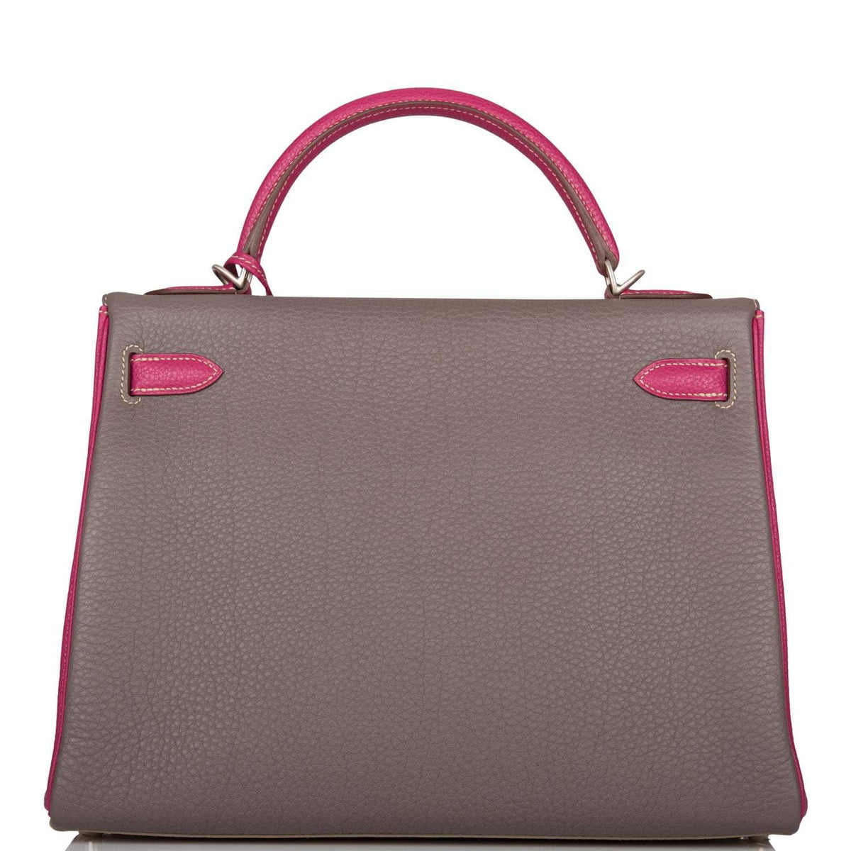 Hermes Kelly Retourne 32 Tosca, Gris Tourterelle and Etain Togo Brushed Palladium Hardware, Gris Tourterelle and Etain Togo B
