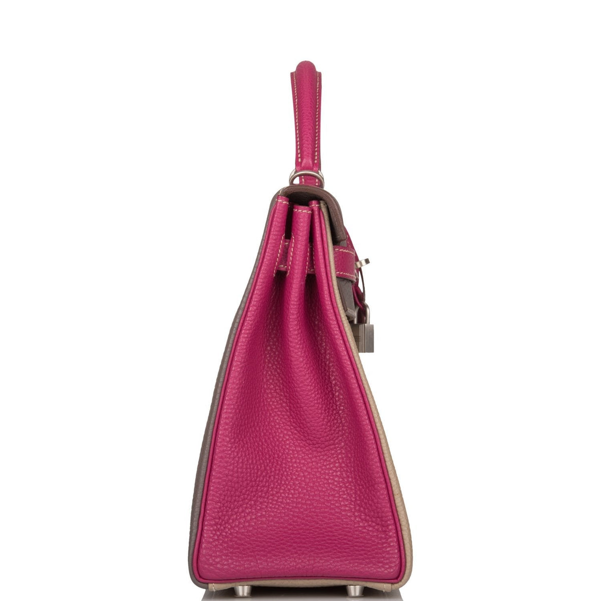 Hermes Kelly Retourne 32 Tosca, Gris Tourterelle and Etain Togo Brushed Palladium Hardware, Gris Tourterelle and Etain Togo B
