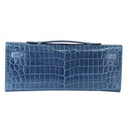 Hermès Kelly Cut Bag Blue Colvert Crocodile