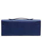 Hermès Kelly Cut Clutch Bag Blue Epsom Leather