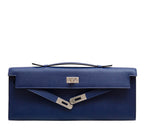Hermès Kelly Cut Clutch Bag Blue Epsom Leather