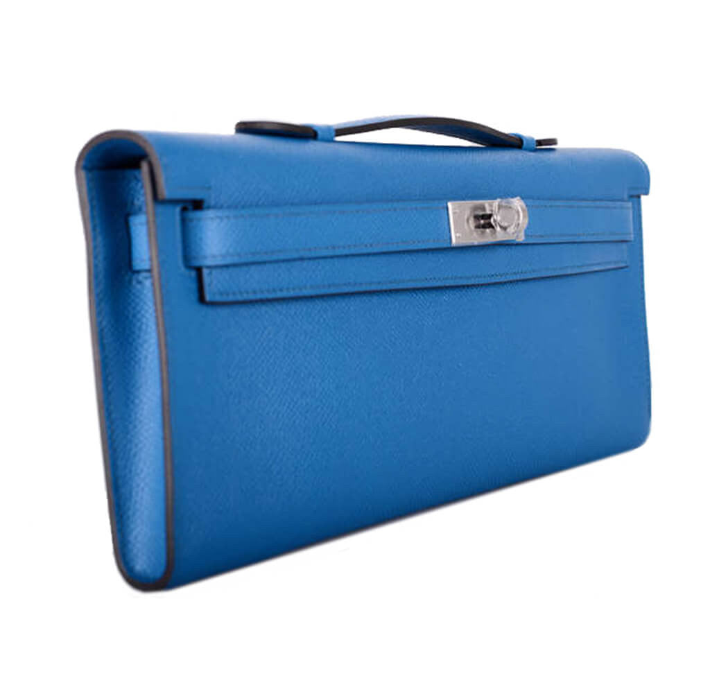 Hermès Kelly Cut Bag Blue Izmir