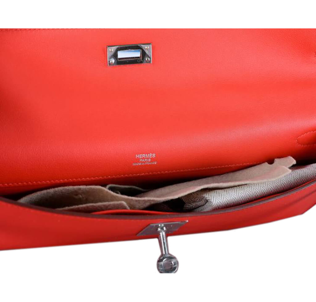 Hermès Kelly Cut Bag Capucine Swift