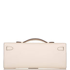 A view of the signature gold-tone toggle closure on the front flap