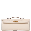 Front view of the Hermes Kelly Cut in Nata Swift leather