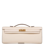Front view of the Hermes Kelly Cut in Nata Swift leather