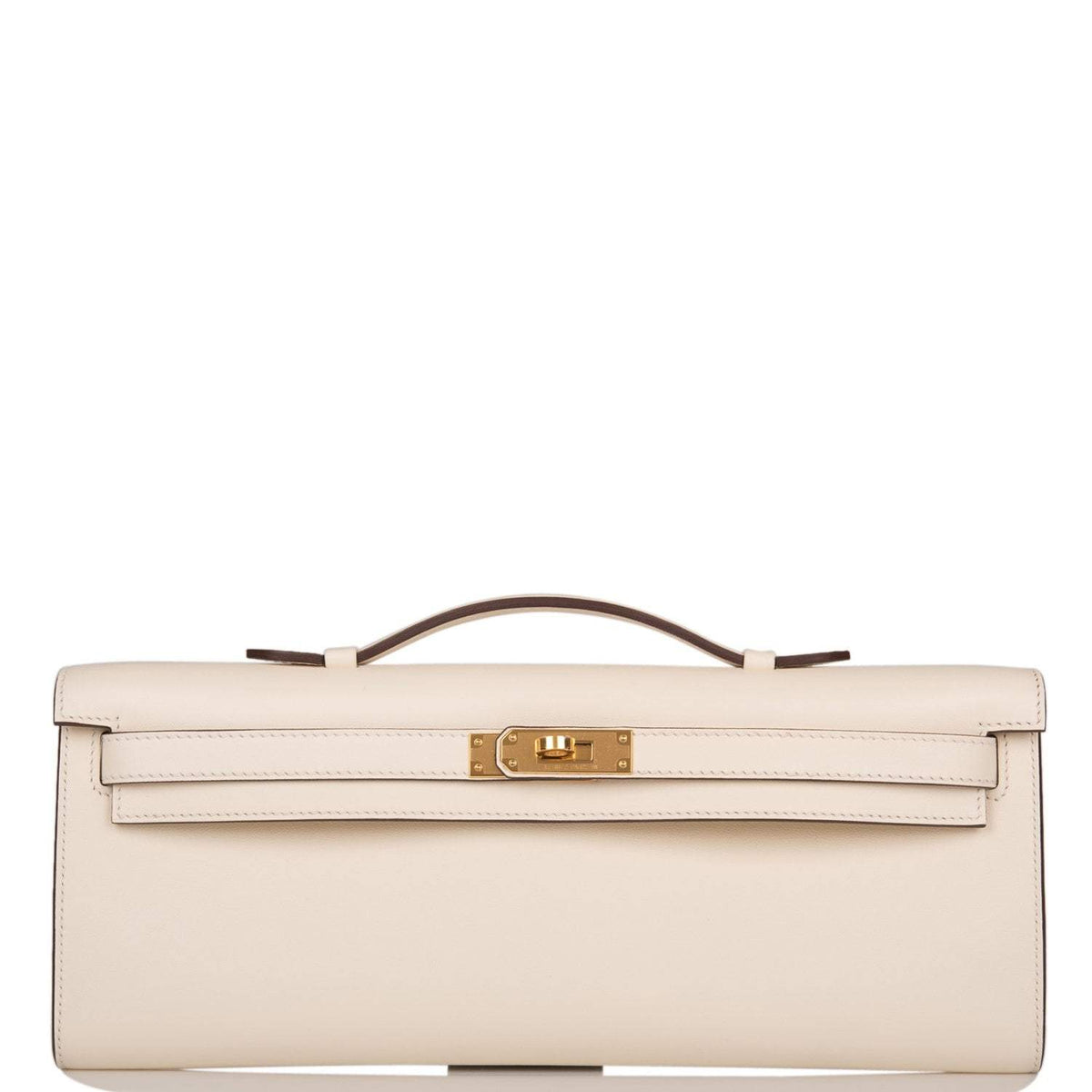 Front view of the Hermes Kelly Cut in Nata Swift leather