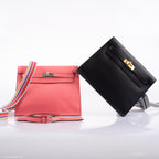 Hermes Kelly Danse II Rose D'ete Evercolor leather Palladium Hardware - 2020, Y - hardware detail