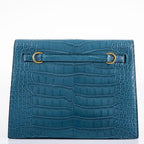 Hermes Kelly Danse Blue Colvert Matte Alligator with Gold Hardware - 2019, D - hardware detail