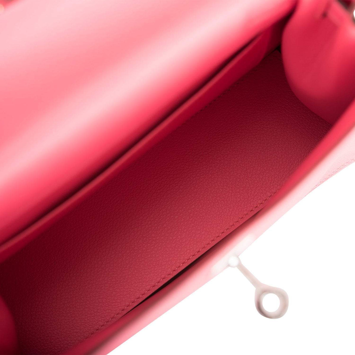 Hermes Rose Azalee Evercolor Kelly Danse Palladium Hardware, the Kelly Danse, showcasing its streamlined desig
