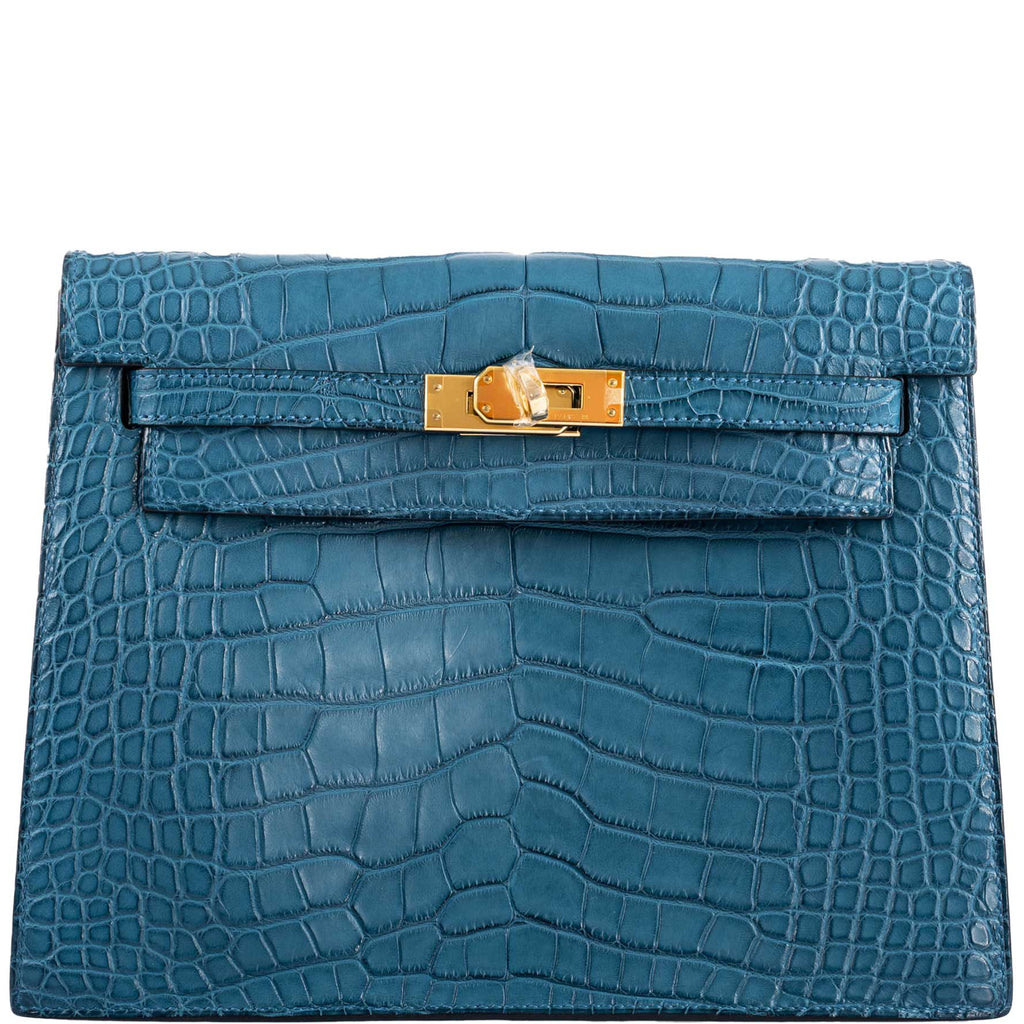 Hermes Kelly Danse Blue Colvert Matte Alligator with Gold Hardware - 2019, D - product image 2