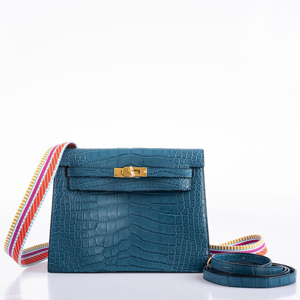 Hermes Kelly Danse Blue Colvert Matte Alligator with Gold Hardware - 2019, D - product image 3