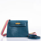 Hermes Kelly Danse Blue Colvert Matte Alligator with Gold Hardware - 2019, D - product image 3