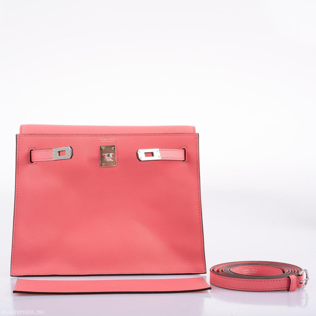 Hermes Kelly Danse II Rose D'ete Evercolor leather Palladium Hardware - 2020, Y - interior detail