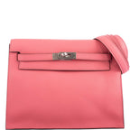 Hermes Kelly Danse II Rose D'ete Evercolor leather Palladium Hardware - 2020, Y - front view