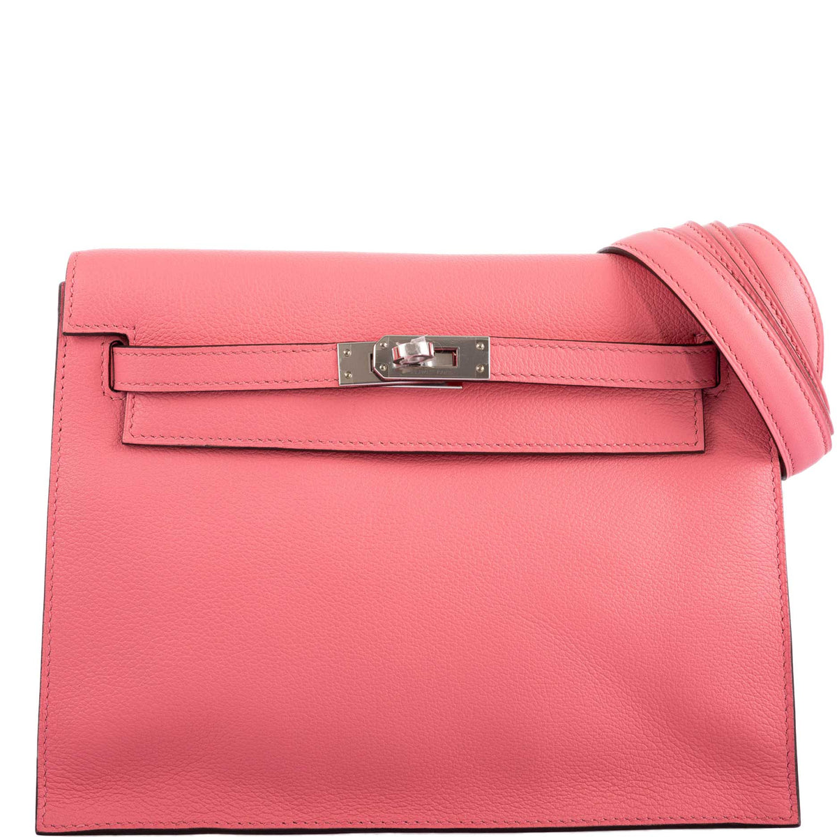 Hermes Kelly Danse II Rose D'ete Evercolor leather Palladium Hardware - 2020, Y - front view