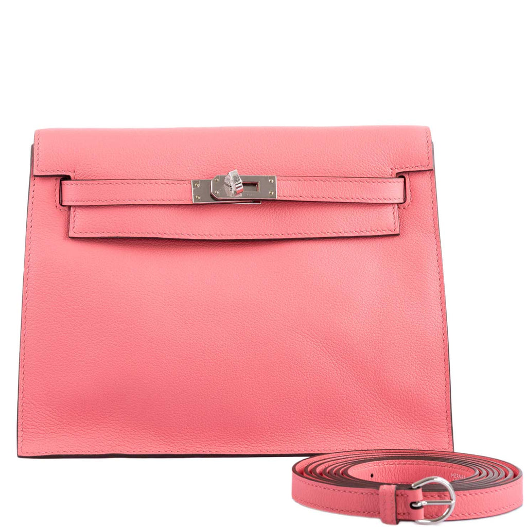 Hermes Kelly Danse II Rose D'ete Evercolor leather Palladium Hardware - 2020, Y - side view