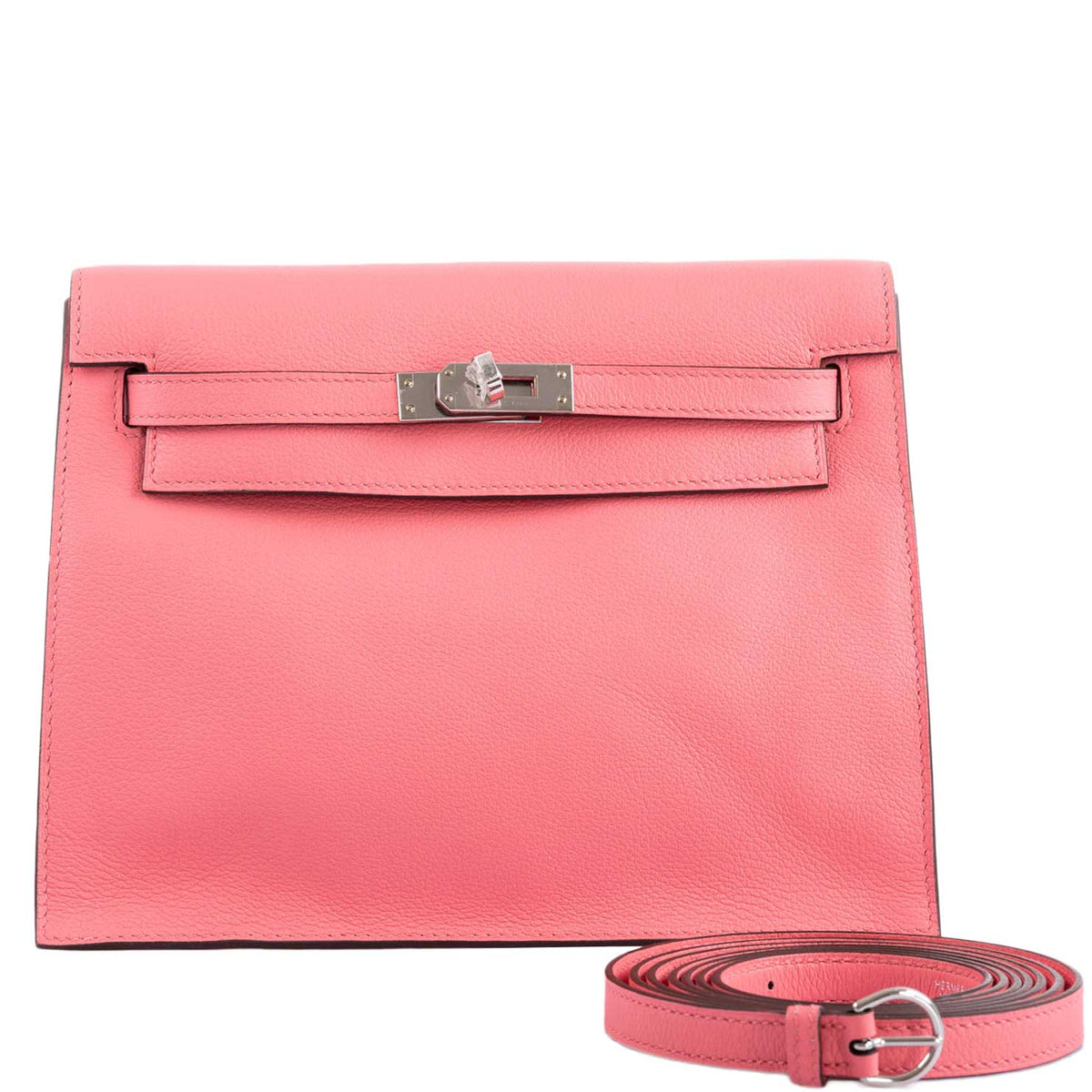 Hermes Kelly Danse II Rose D'ete Evercolor leather Palladium Hardware - 2020, Y - side view