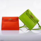 Hermes Kelly Danse II Vert Cru Swift with Gold Hardware, Luxury display of Kelly Danse II apple green Swift le