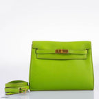 Hermes Kelly Danse II Vert Cru Swift with Gold Hardware, Kelly Danse II in Vert Cru Swift leather with gold ha