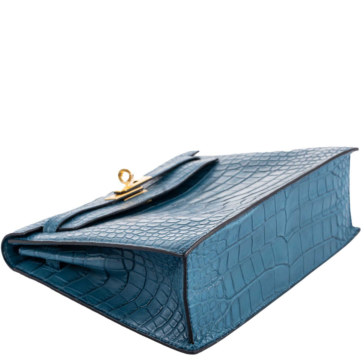 Hermes Kelly Danse Blue Colvert Matte Alligator with Gold Hardware - 2019, D - product image 5