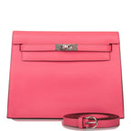 Hermes Rose Azalee Evercolor Kelly Danse Palladium Hardware, the Kelly Danse in Rose Azalee Evercolor leather