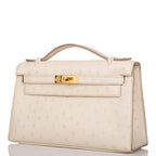 Hermes Kelly Pochette Beton Ostrich Gold Hardware - product image 5