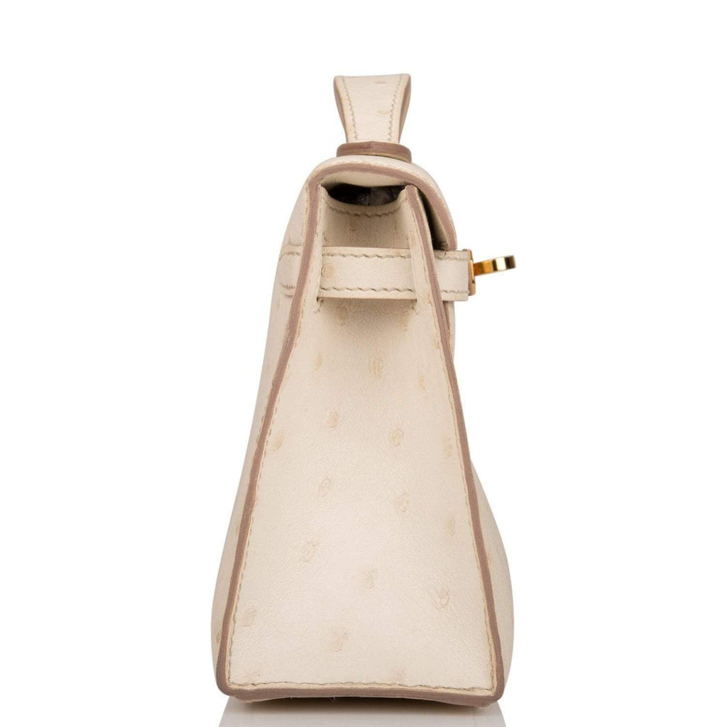 Hermes Kelly Pochette Beton Ostrich Gold Hardware - product image 4