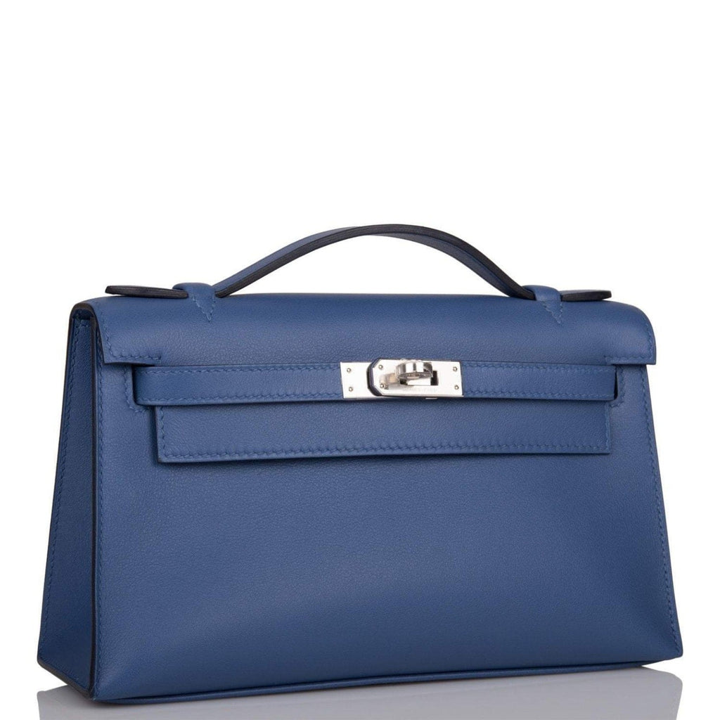 Hermes Kelly Pochette Blue Brighton Swift Palladium Hardware - product image 5