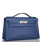 Hermes Kelly Pochette Blue Brighton Swift Palladium Hardware - product image 5