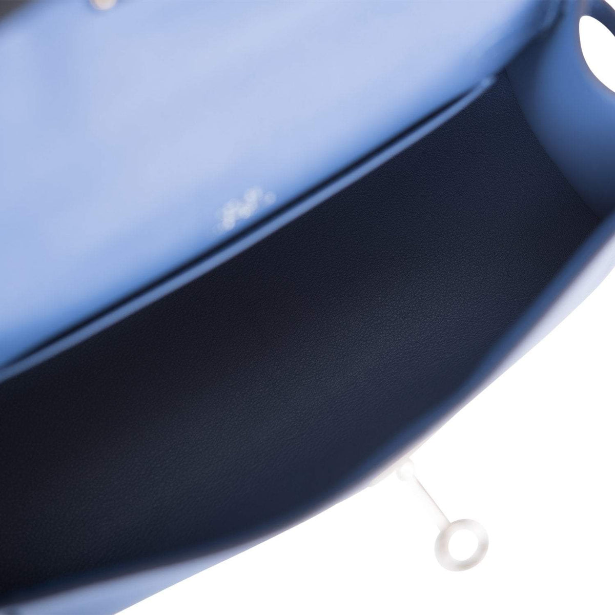 Hermes Kelly Pochette Blue Brighton Swift Palladium Hardware - hardware detail
