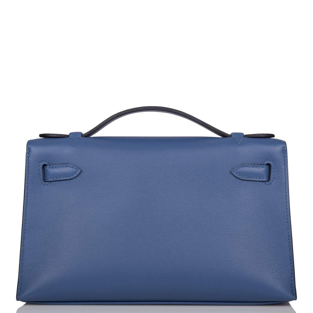 Hermes Kelly Pochette Blue Brighton Swift Palladium Hardware - product image 4