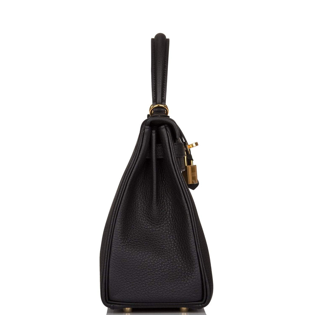 Side profile of the Hermes Kelly Retourne 25, highlighting its soft shape