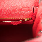 The bag being worn over the shoulder, demonstrating the length of the strap