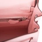 A close-up of the palladium-tone toggle closure