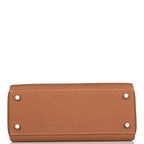 A close-up image of the natural grain texture of the Togo leather