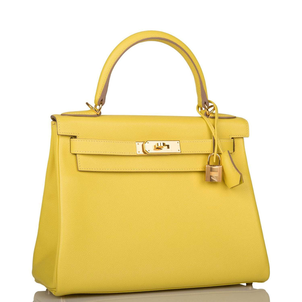Hermes Kelly Retourne 28 Lime Evercolor Gold Hardware - hardware detail