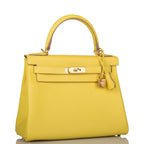 Hermes Kelly Retourne 28 Lime Evercolor Gold Hardware - hardware detail