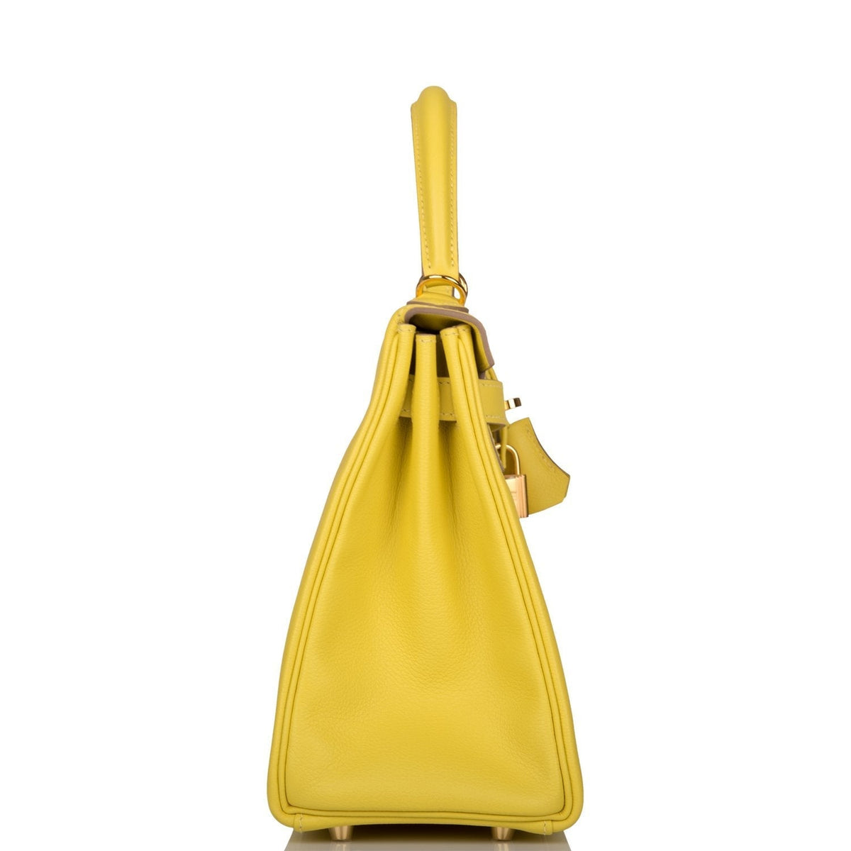 Hermes Kelly Retourne 28 Lime Evercolor Gold Hardware - side view