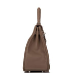 Hermes Kelly Retourne 32 Etoupe Togo Palladium Hardware - side view