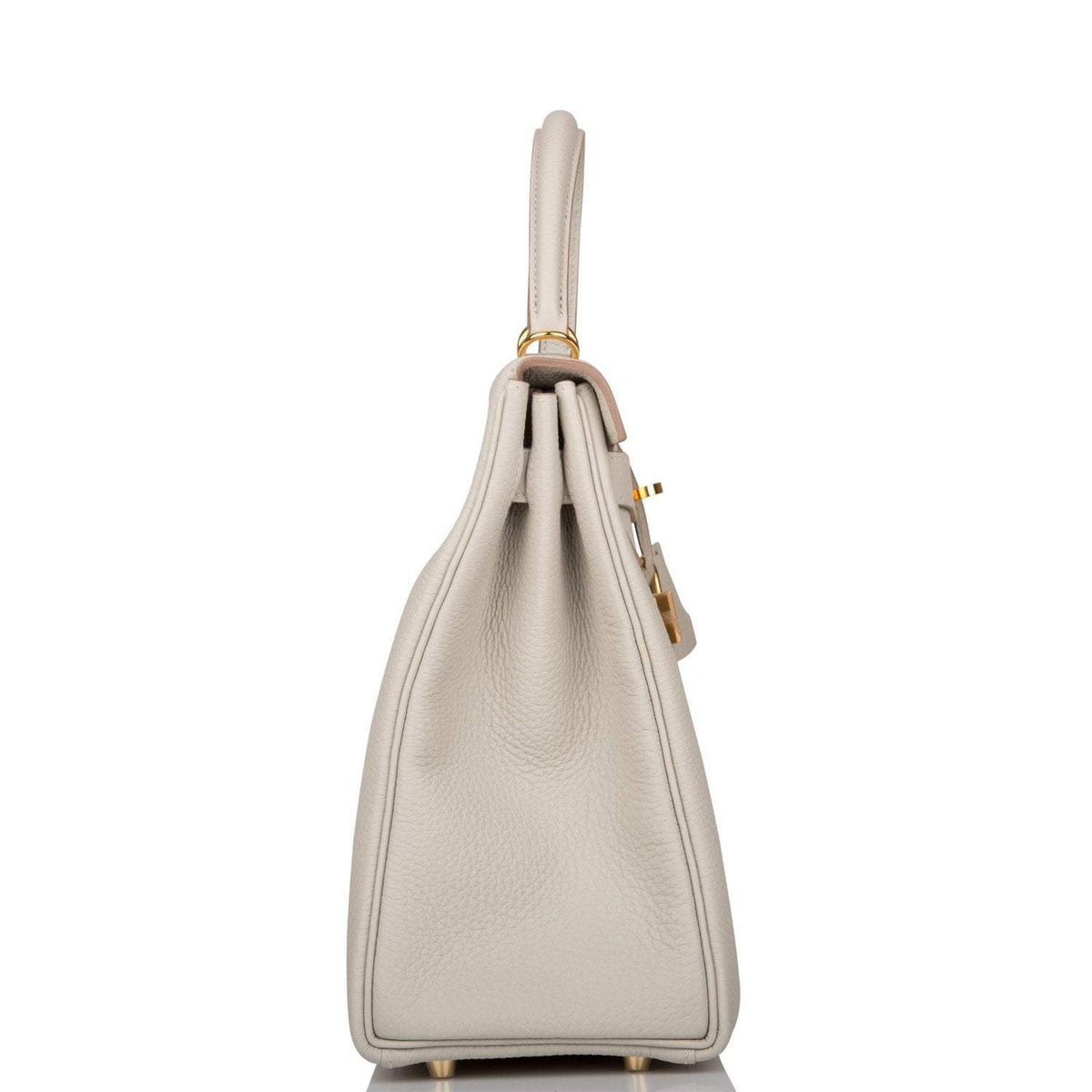 Hermes Kelly Retourne 32 Gris Perle Togo Gold Hardware - side view