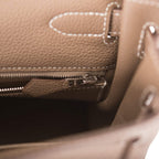 Hermes Kelly Retourne 32 Etoupe Togo Palladium Hardware - side view